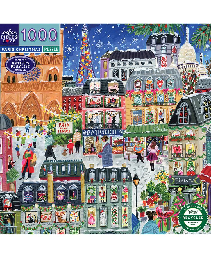eeBoo - Puslespil 1000 brk - Paris Christmas