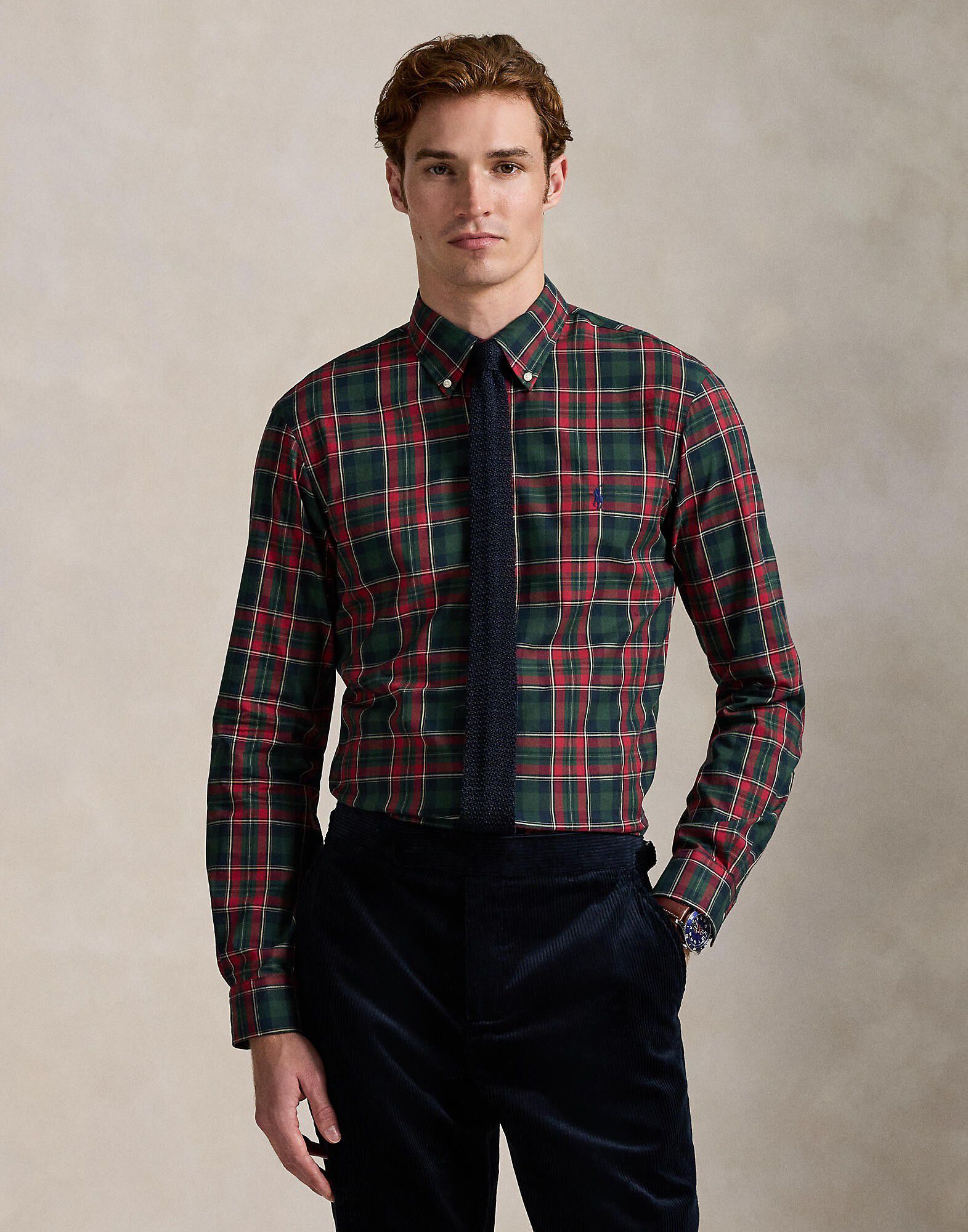 Custom Fit Plaid Twill Shirt