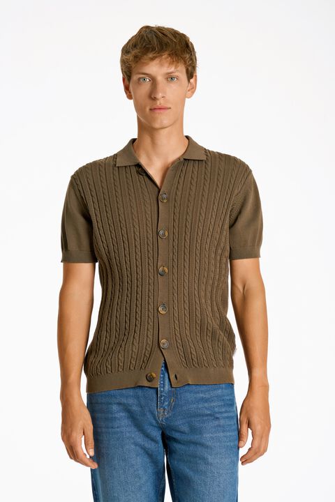 Knitted S/S cable cardigan