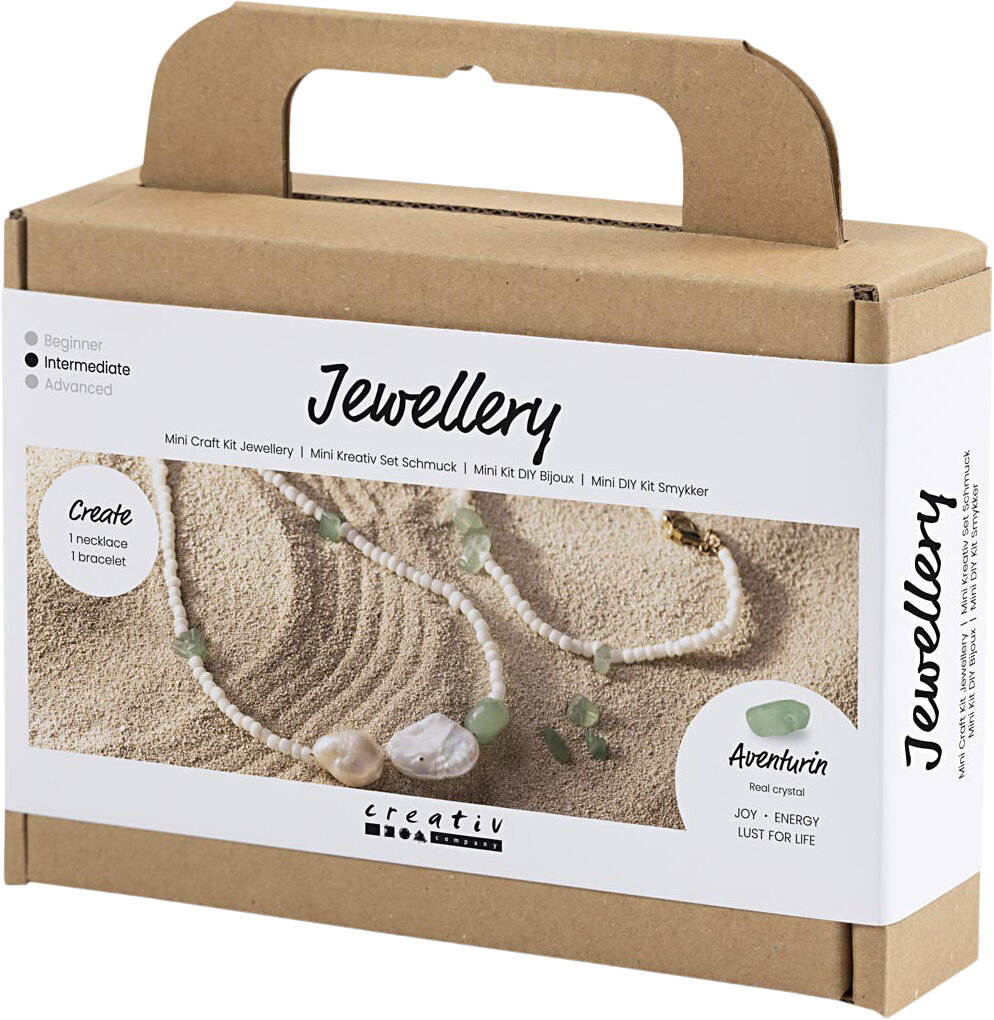 Mini DIY Kit Smykker, Aventurin, halsk&aelig;de og -armb&aring;nd