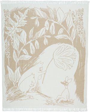 Moomin Arabia 130x170cm bomuldstæppe beige GOTS