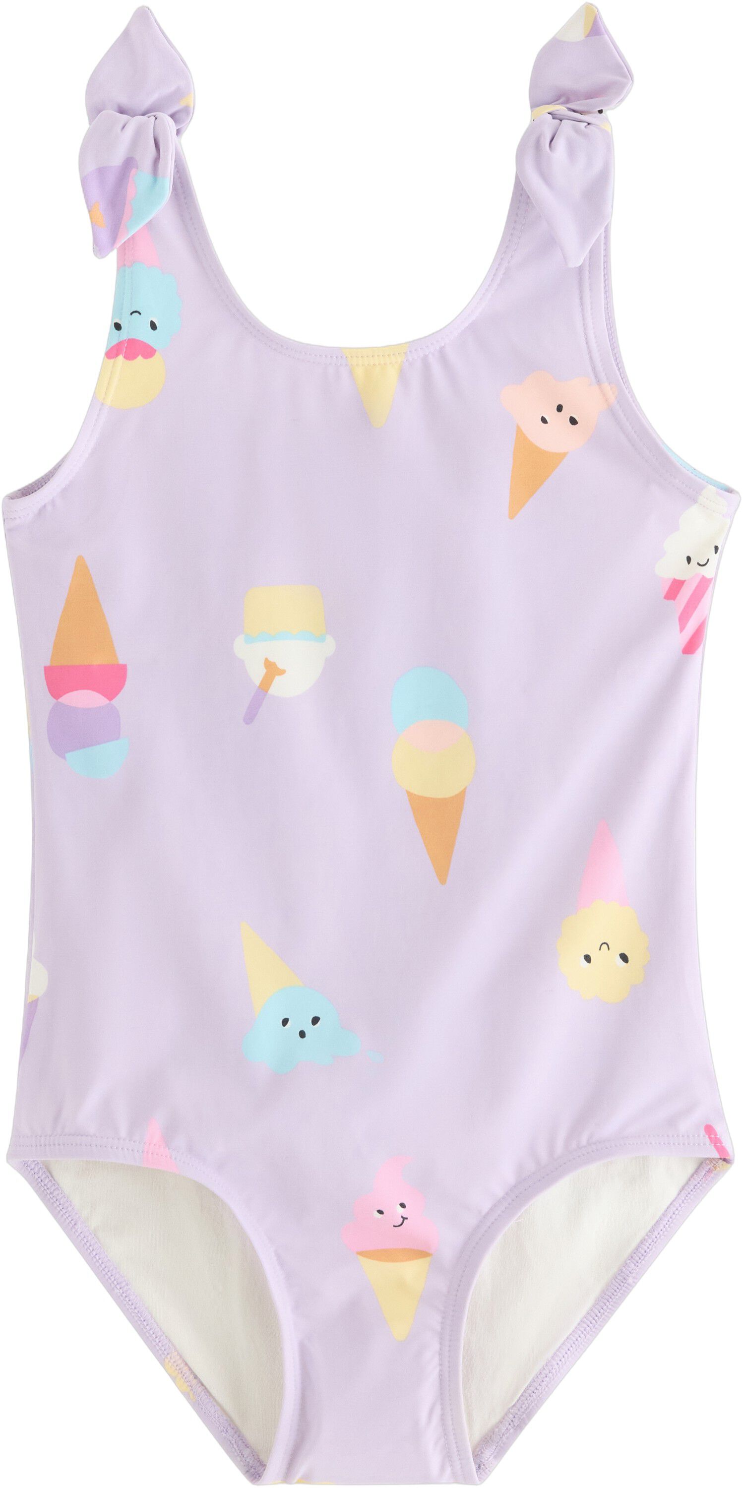 Swimsuit with tie details at the sh