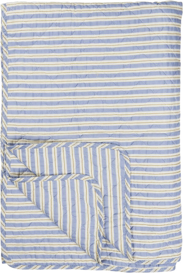 Quilt blå m/hvide og brune striber