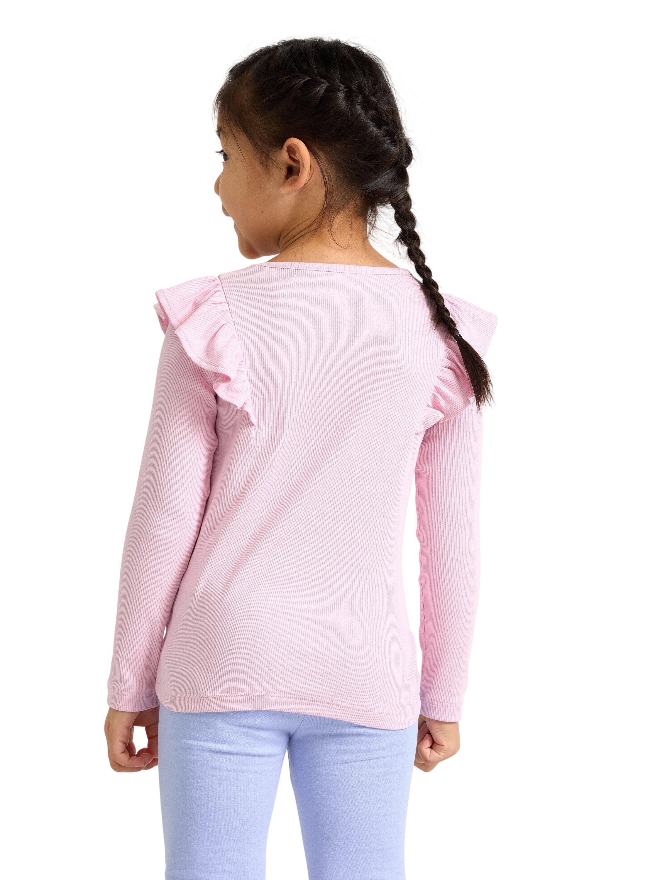 Long-sleeved top in ribbed cotton j