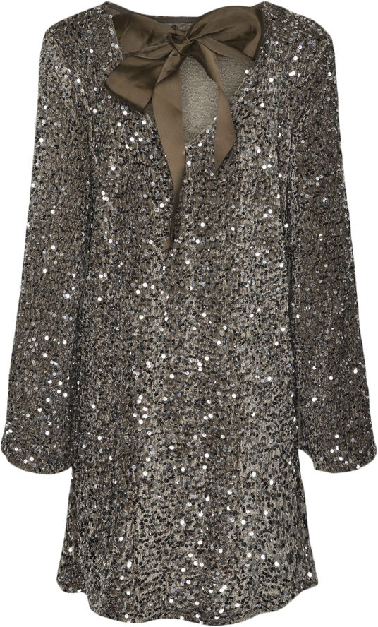 PCKAM LS DEEP BACK BOW DRESS BC