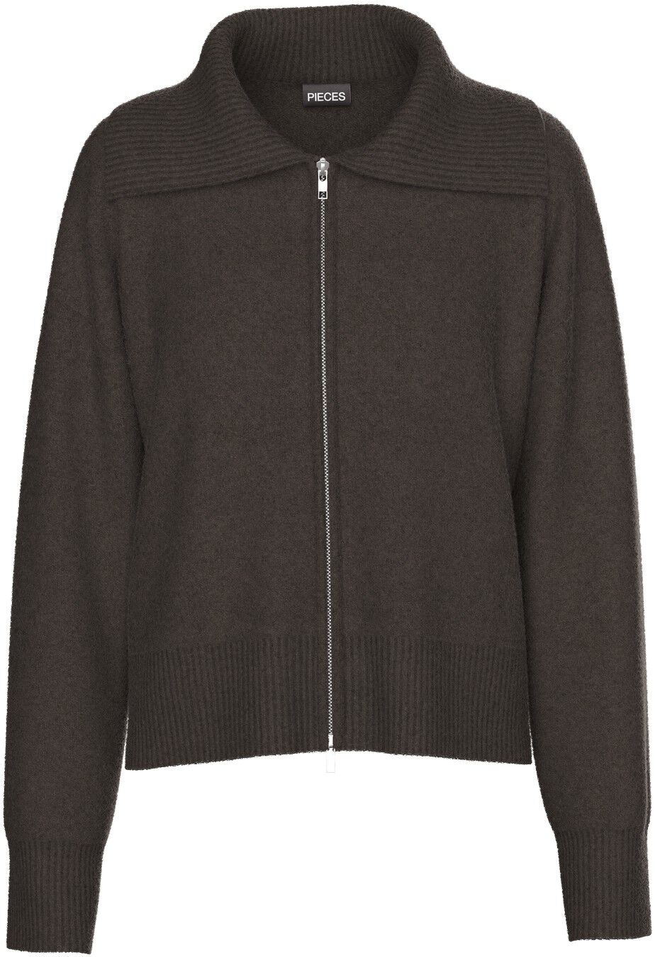 PCMALOU LS ZIP KNIT CARDIGAN NOOS B