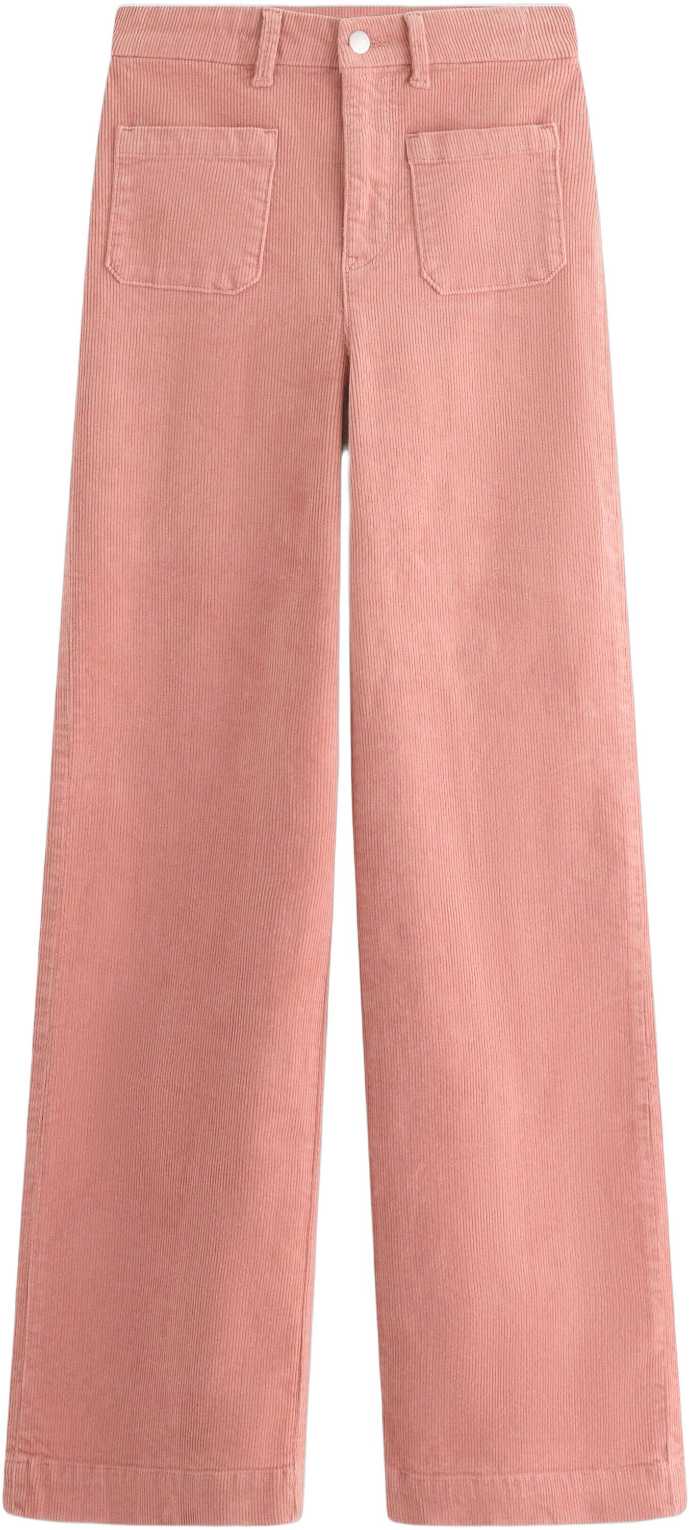 Bukser med h&oslash;y midje i kordfl&oslash;yel m