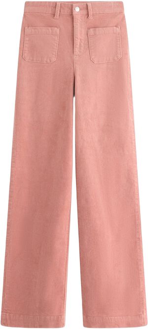 Bukser med høy midje i kordfløyel m