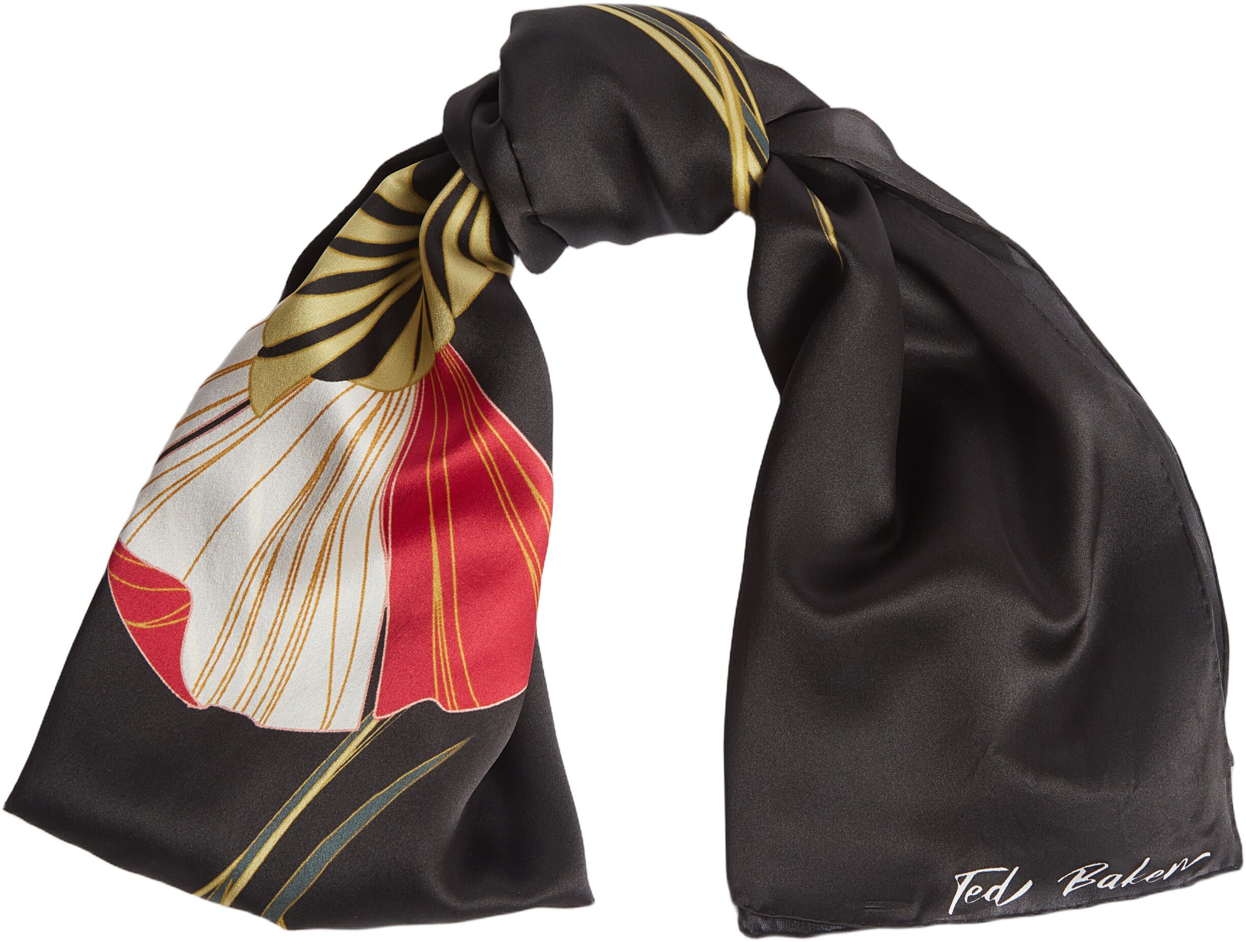 FLAIIR Floral Swirl Print Long Silk