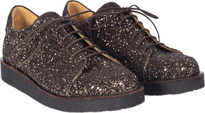 Sneaker i glitter på plateausål