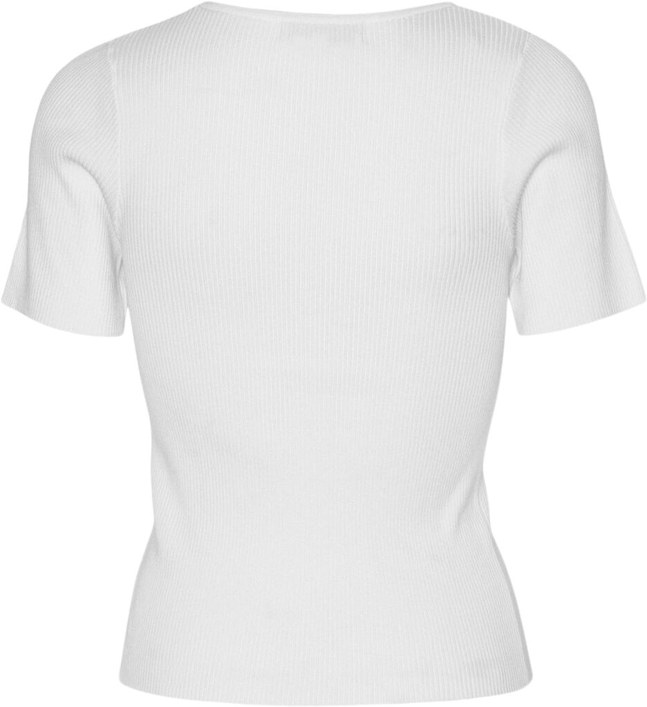 Rib knit short sleeve top