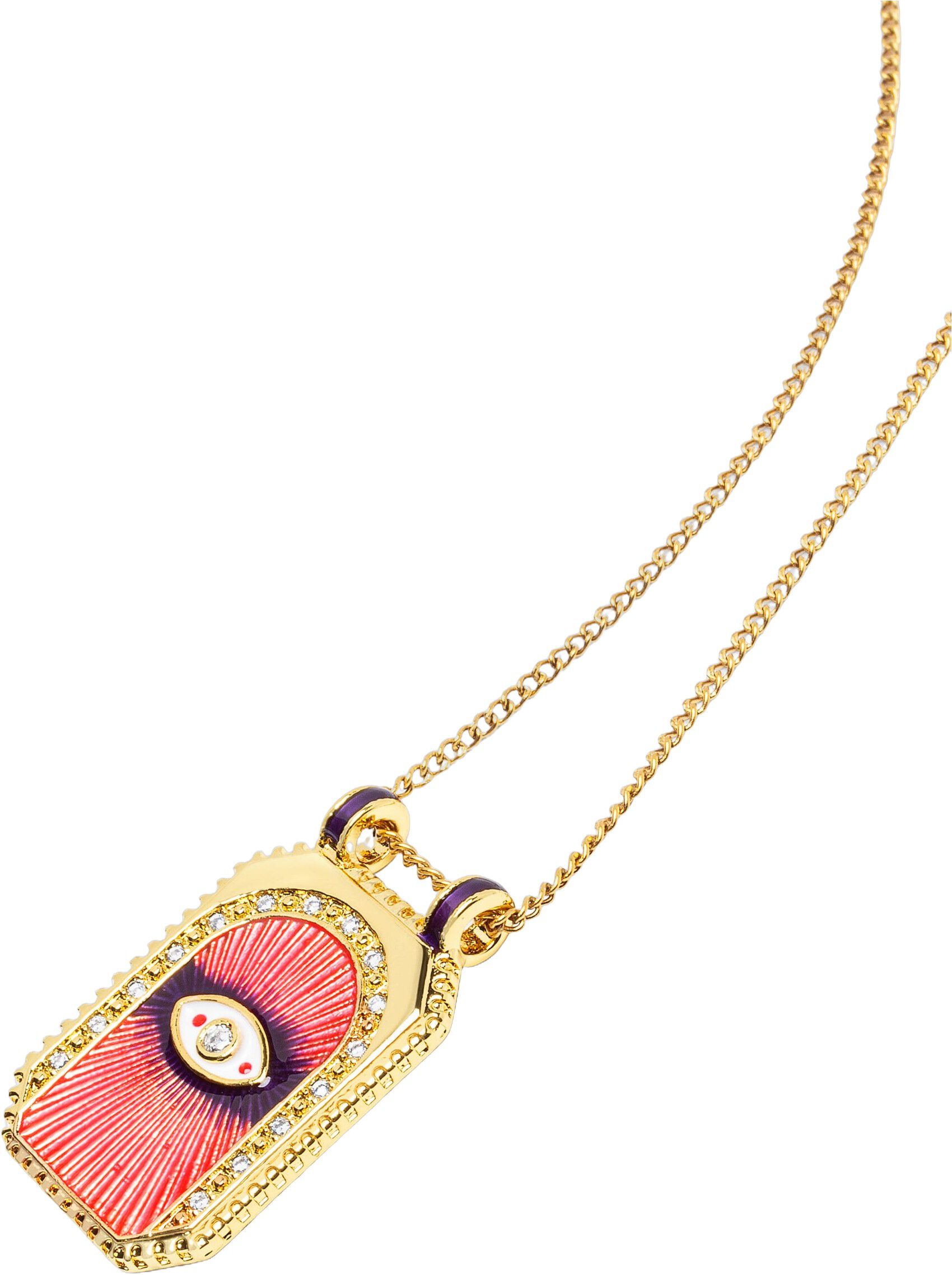 Women's Pink Evil Eye Pendant Necklace