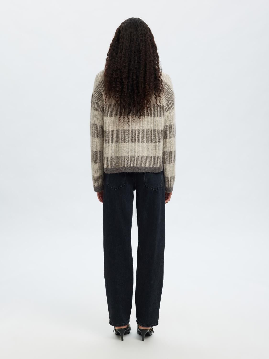 SLFALVA LS KNIT STRIPE O-NECK