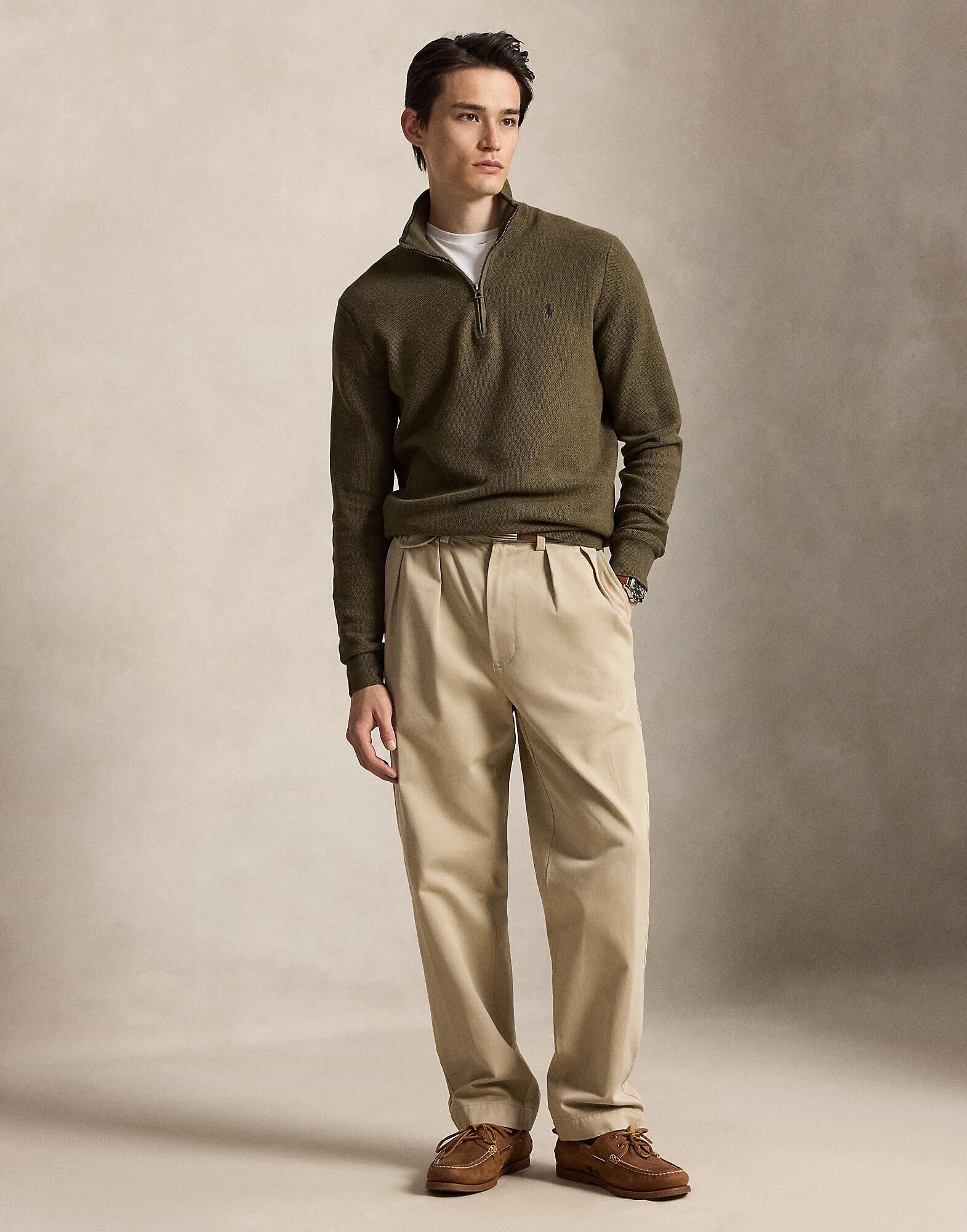 32/2 COTTON-SWEATER-HALF ZIP