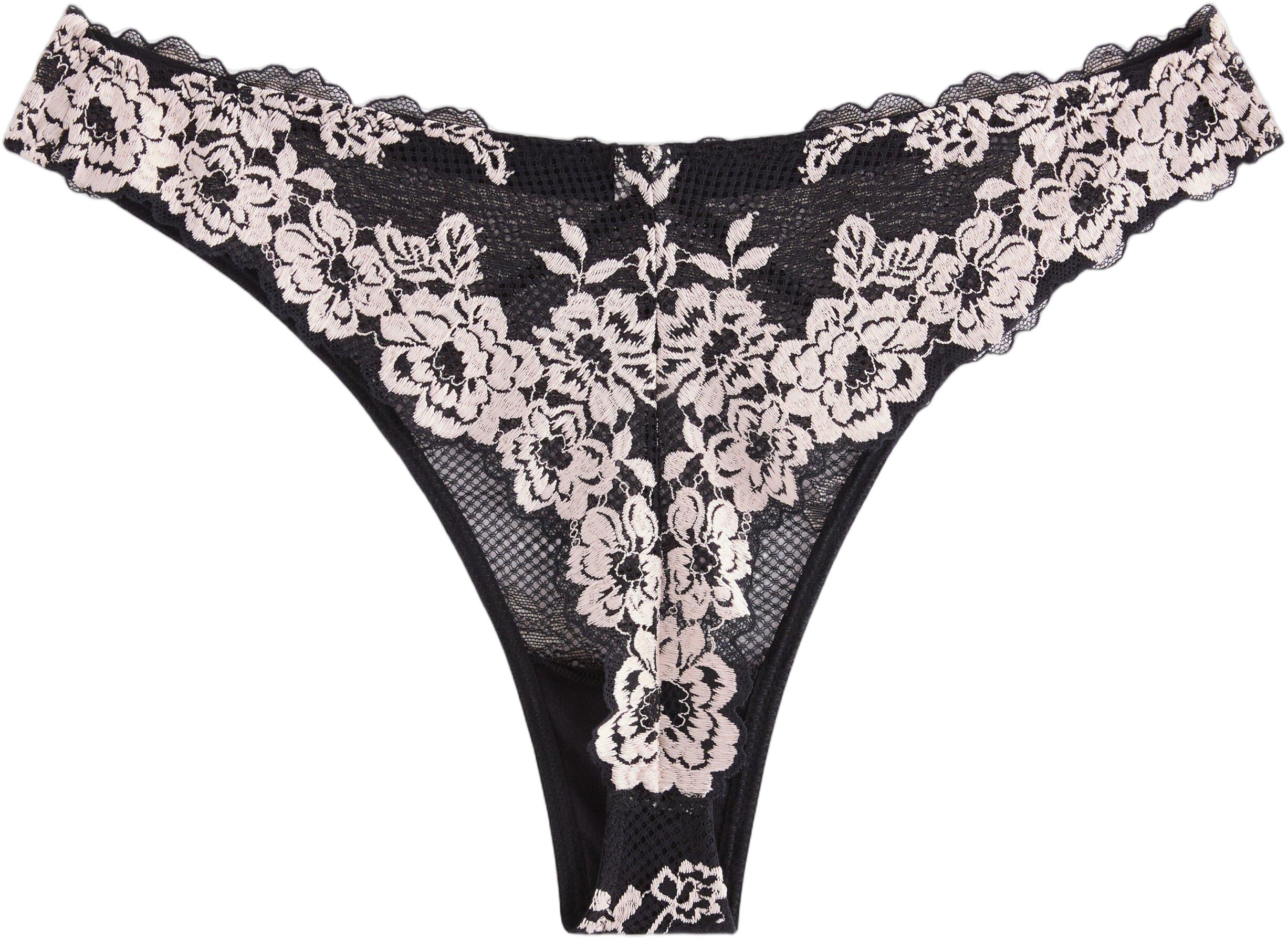 Thong with a regular waist and lace