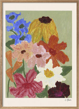 The Poster Club x Carla Llanos - Flowers on Sage Green