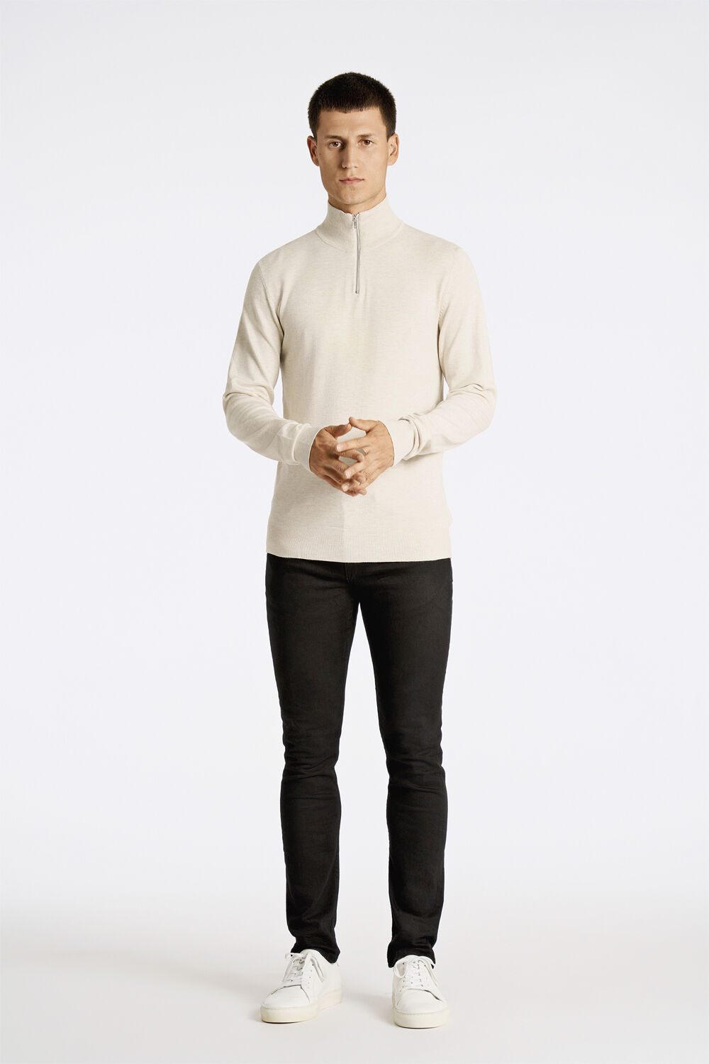 Ecovero half zip L/S knit