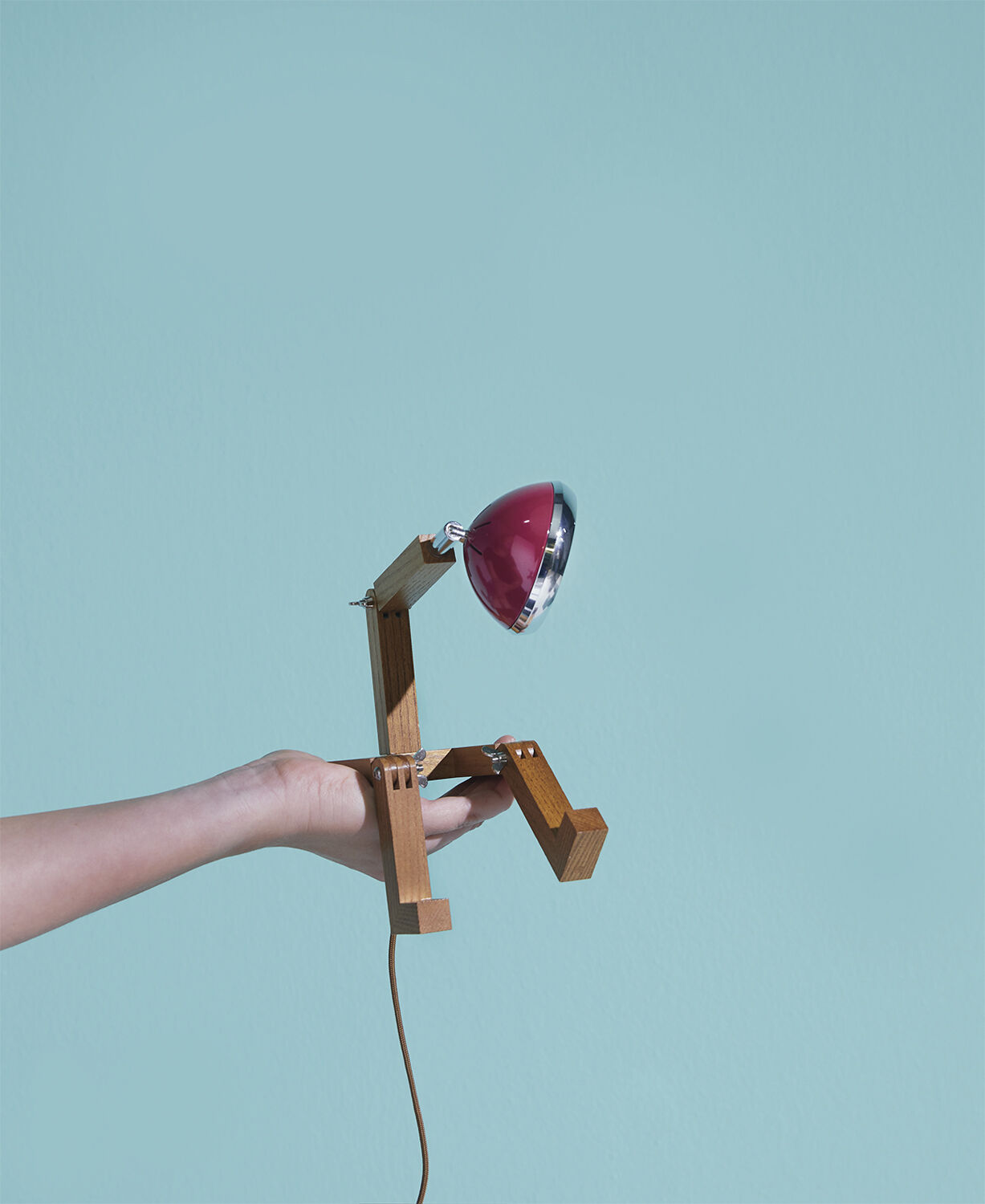 Mini WATTSON Table Lamp, 5V, USB, G4 LED, Ash - Cherry Red