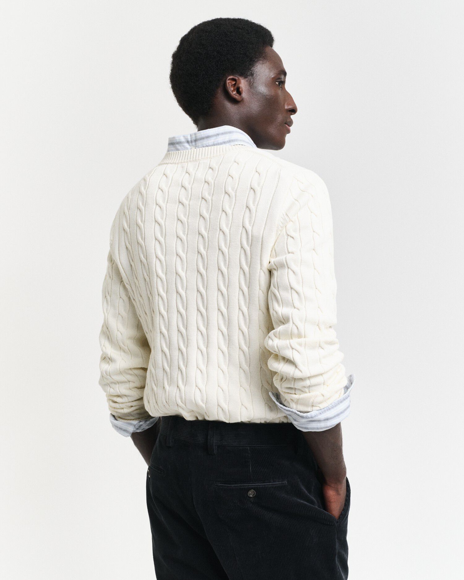 COTTON CABLE C-NECK