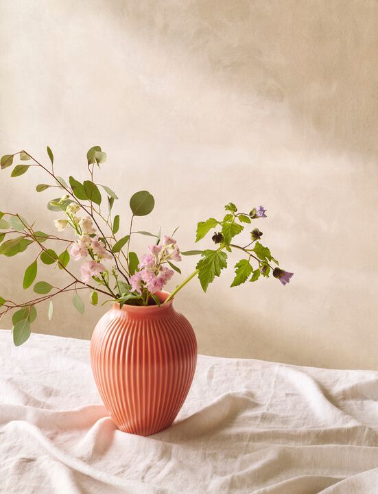 Knabstrup vase H 27 cm coral