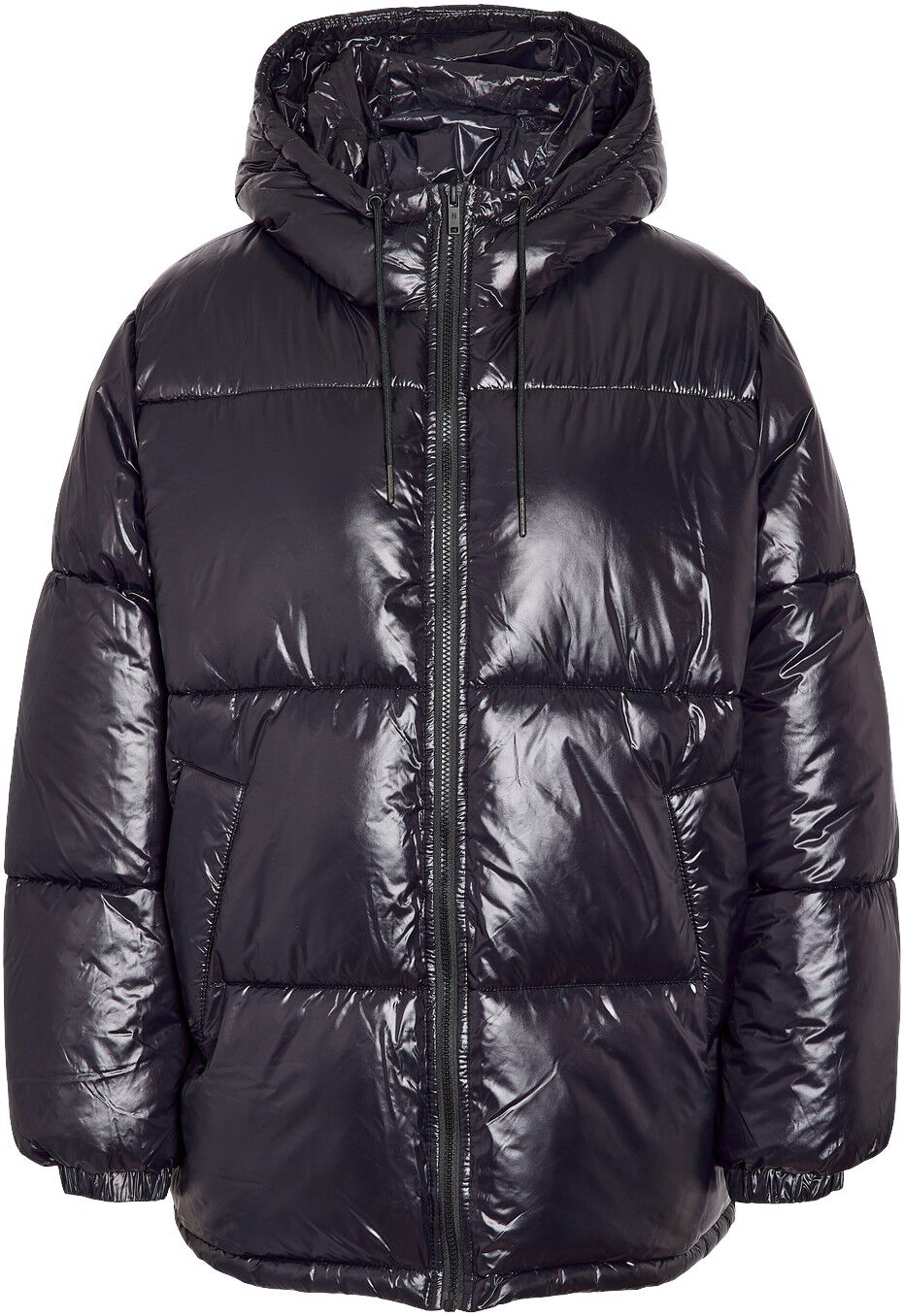 Nmallie Shiny Hood Long Jacket