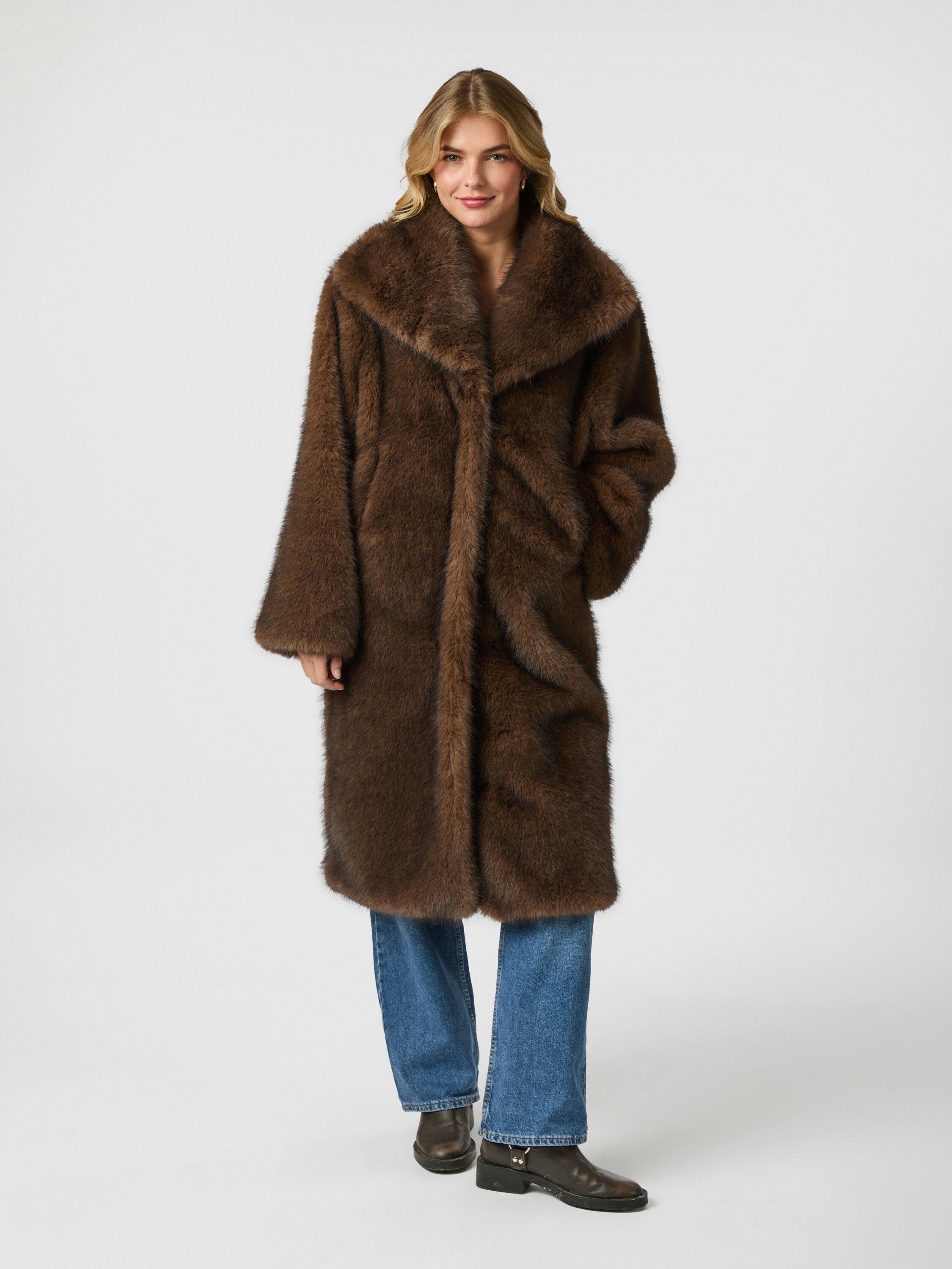 Stephanie Faux Fur Long Jacket