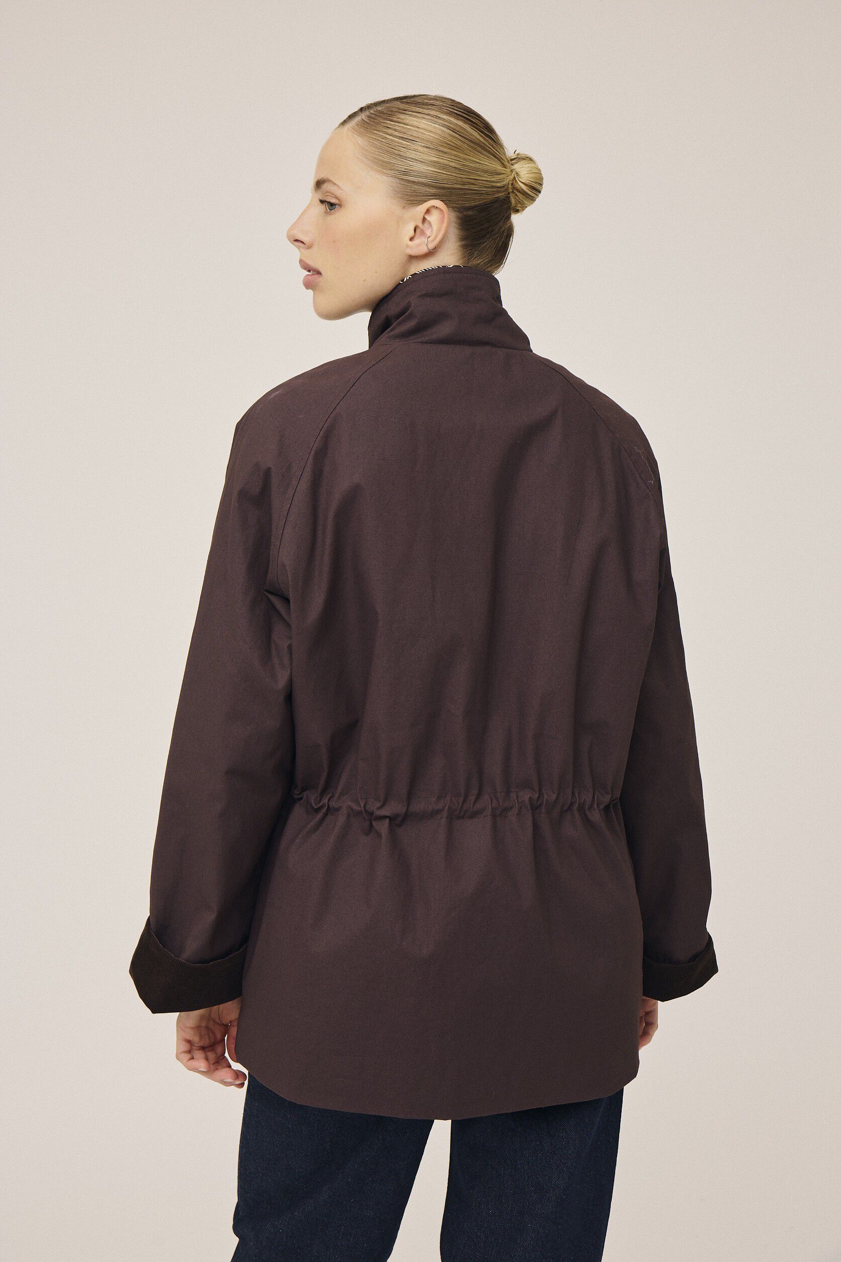 Emmy 3 Coated jakke med fl&oslash;jl kanter - GRS