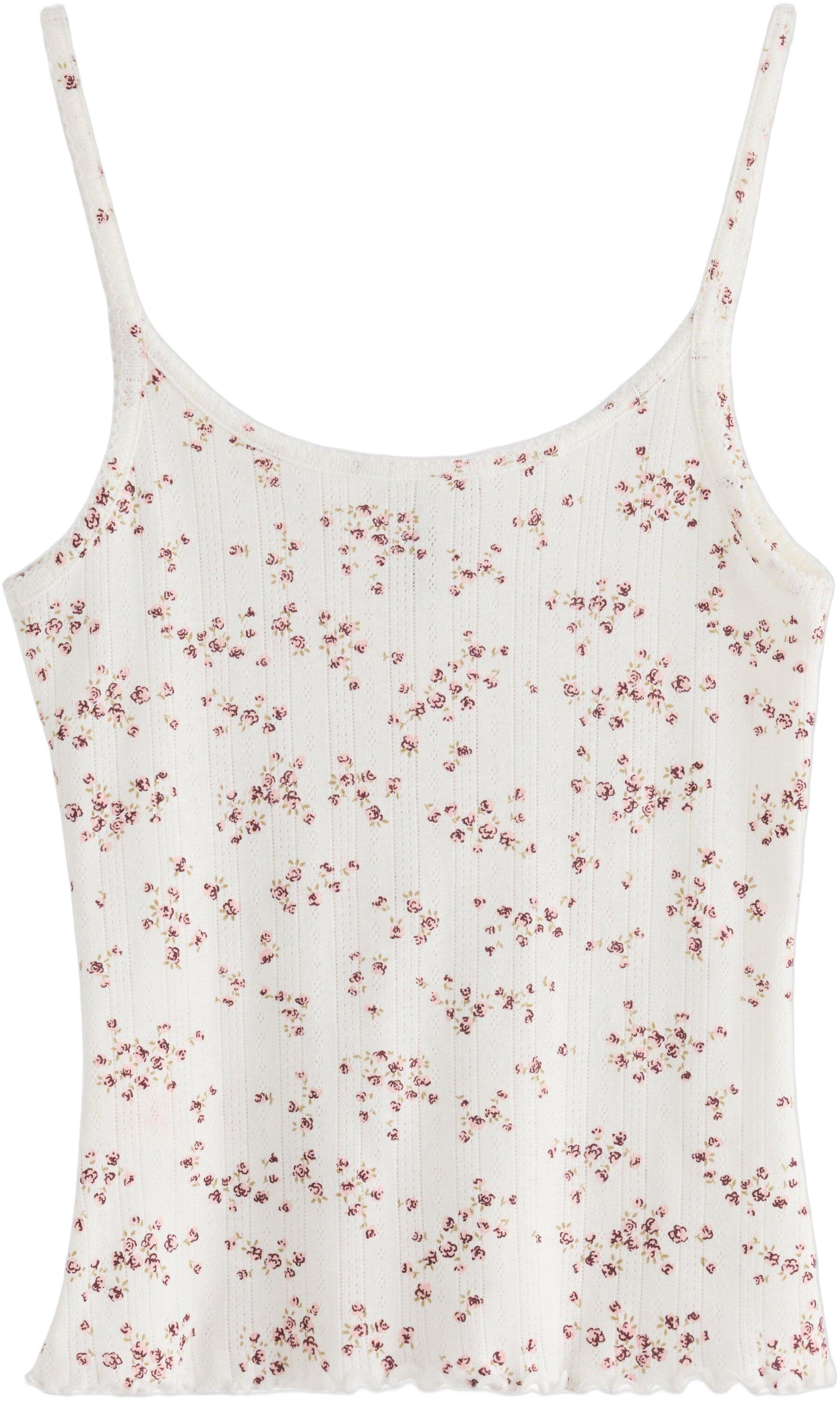 Pyjama top in soft cotton pointelle