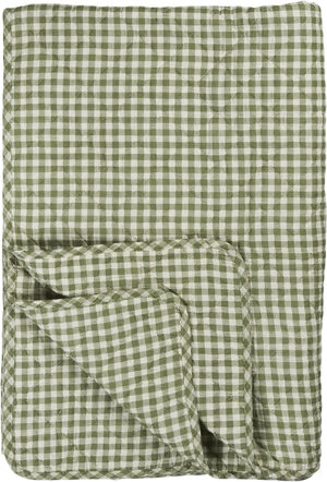 Quilt grøn m/naturfarvede små tern