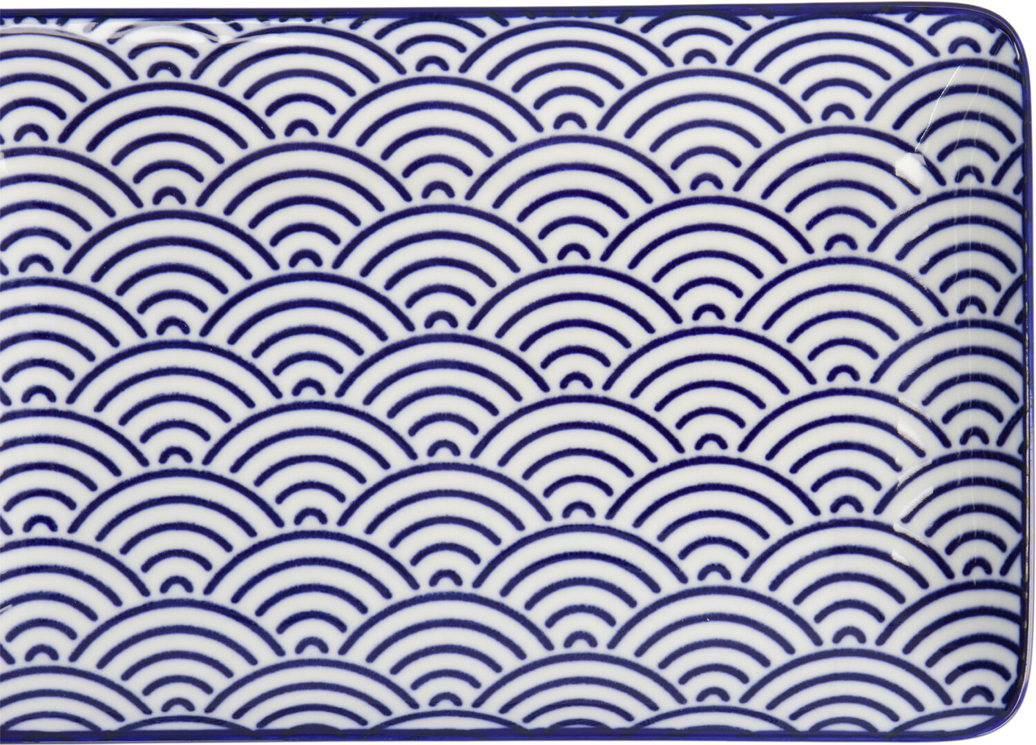 Nippon Blue Plate Rect 21x13. 5 Wave