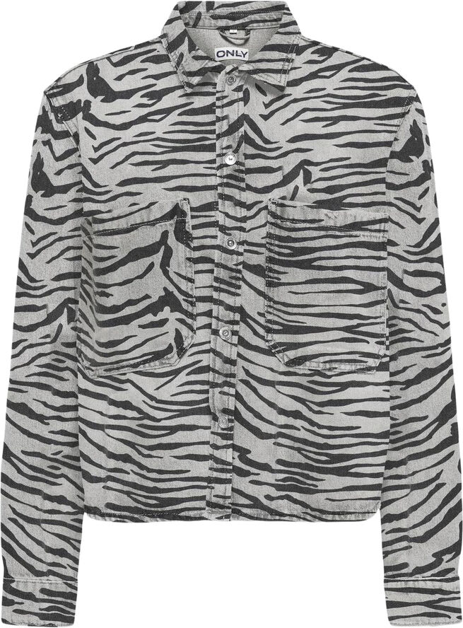 ONLCASSIE LS ZEBRA SHIRT DNM SIK