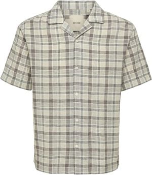 ONSCAIDEN LIFE CHECK LINEN BLEND SS