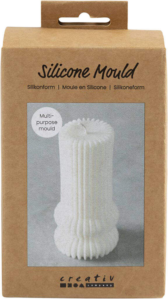 Silikoneform, Rillet cylinder med buer, H: 12,5 cm, diam. 6
