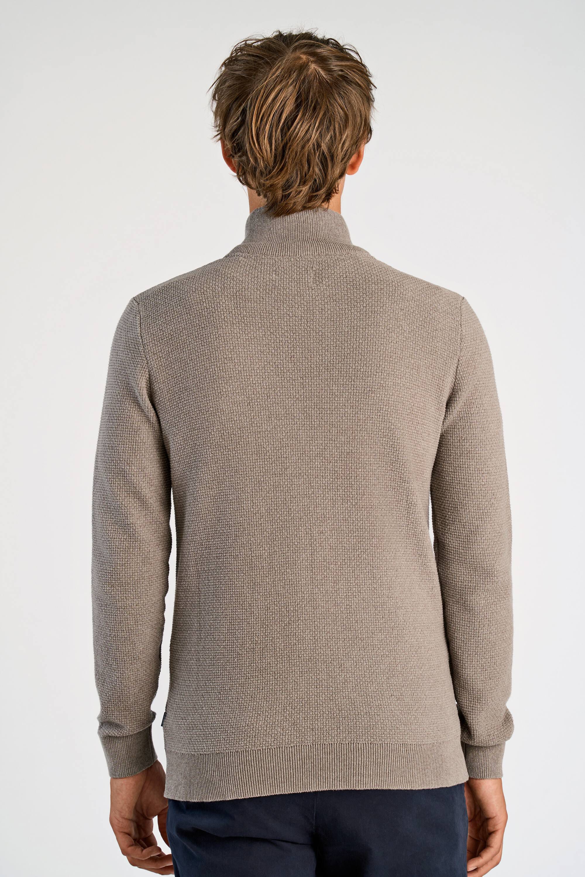 Recycle structure zip cardigan