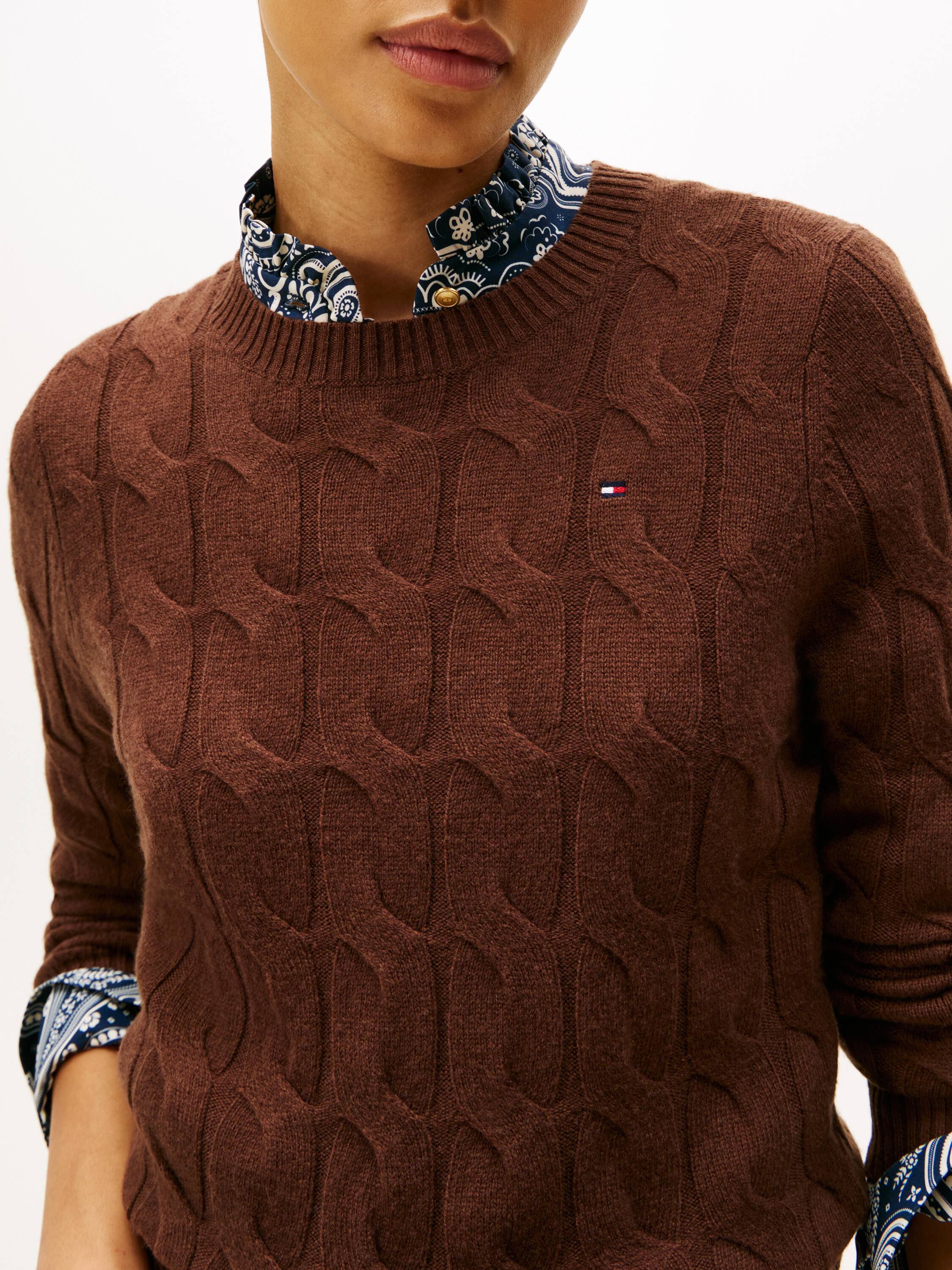Pure Wool Chain Cable Knit Jumper