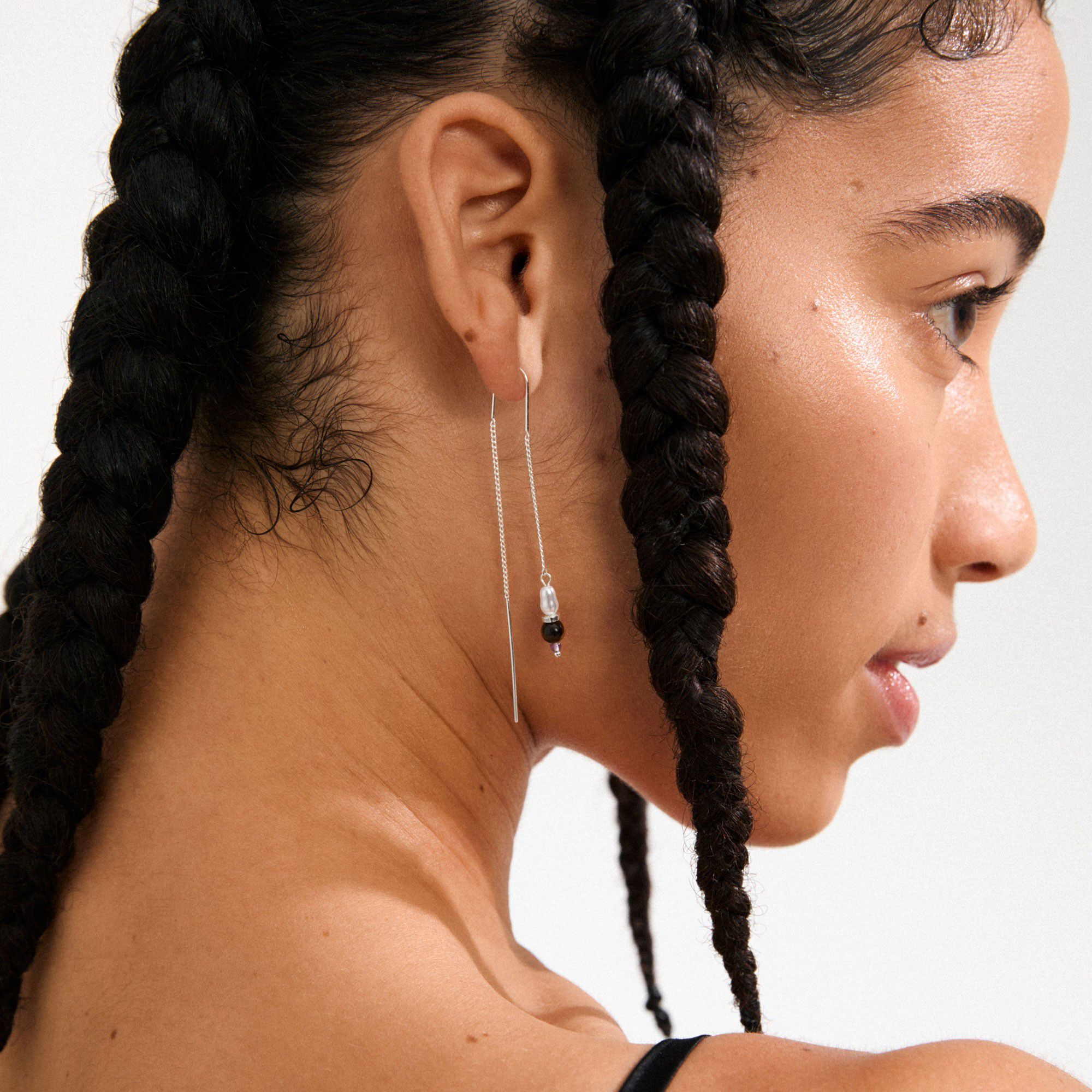 BETWEEN chain earrings silver-plated