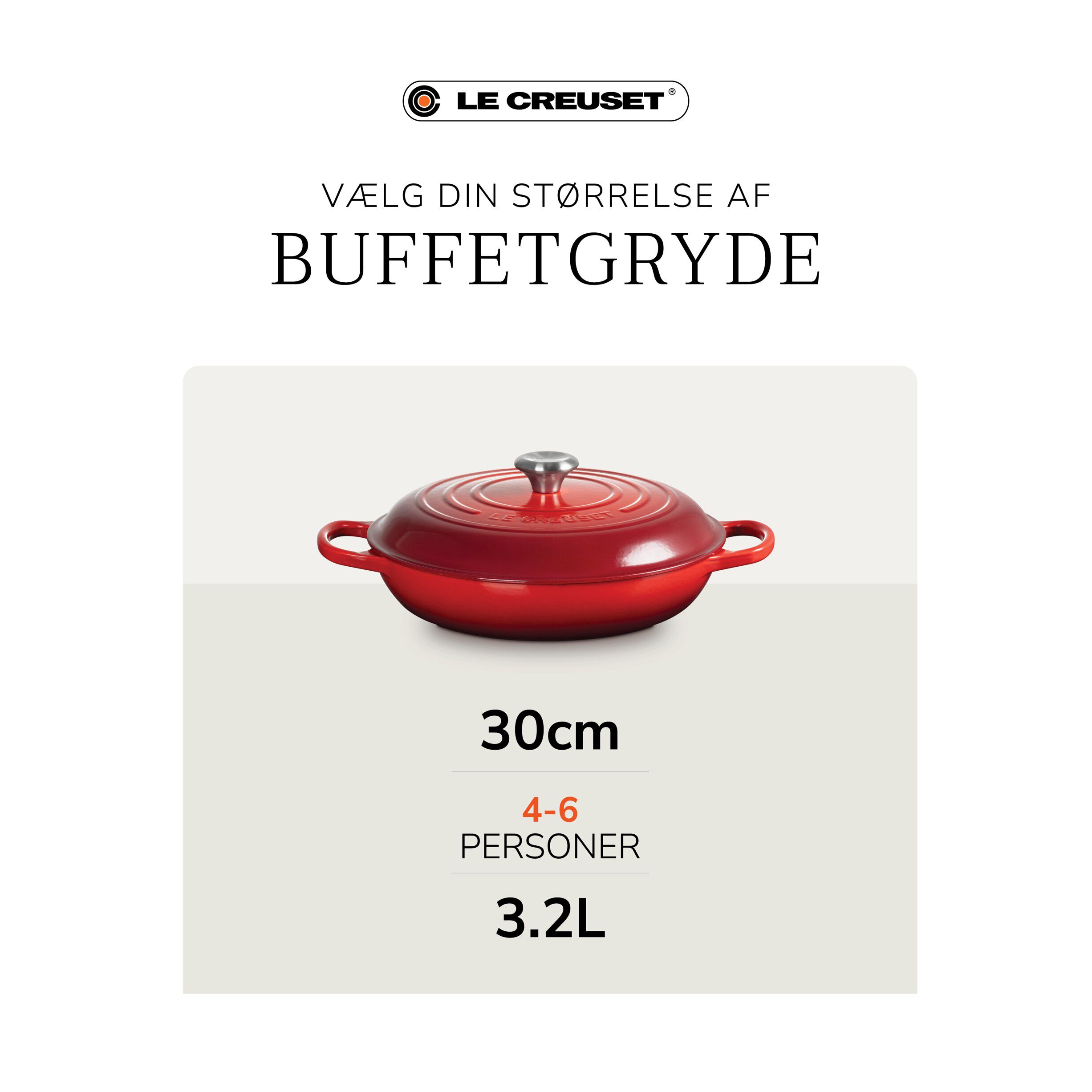 Le Creuset Signature st&oslash;bejern buffetgryde 30cm Bleu Riviera