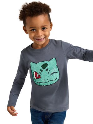 Long-sleeved top with a reversible