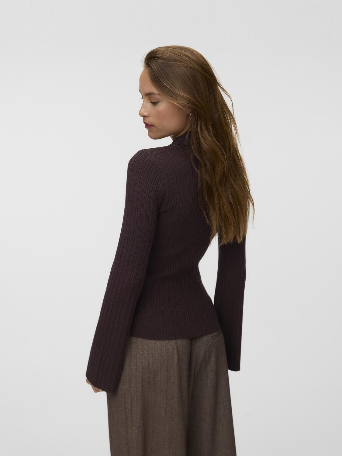 Awhanna Ls Zip Rib Knit Cardigan