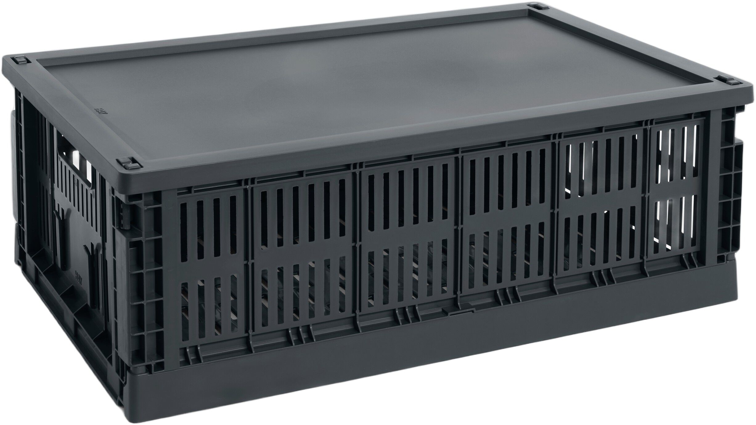 HAY Colour Crate Lid Plastic-Large-Charcoal