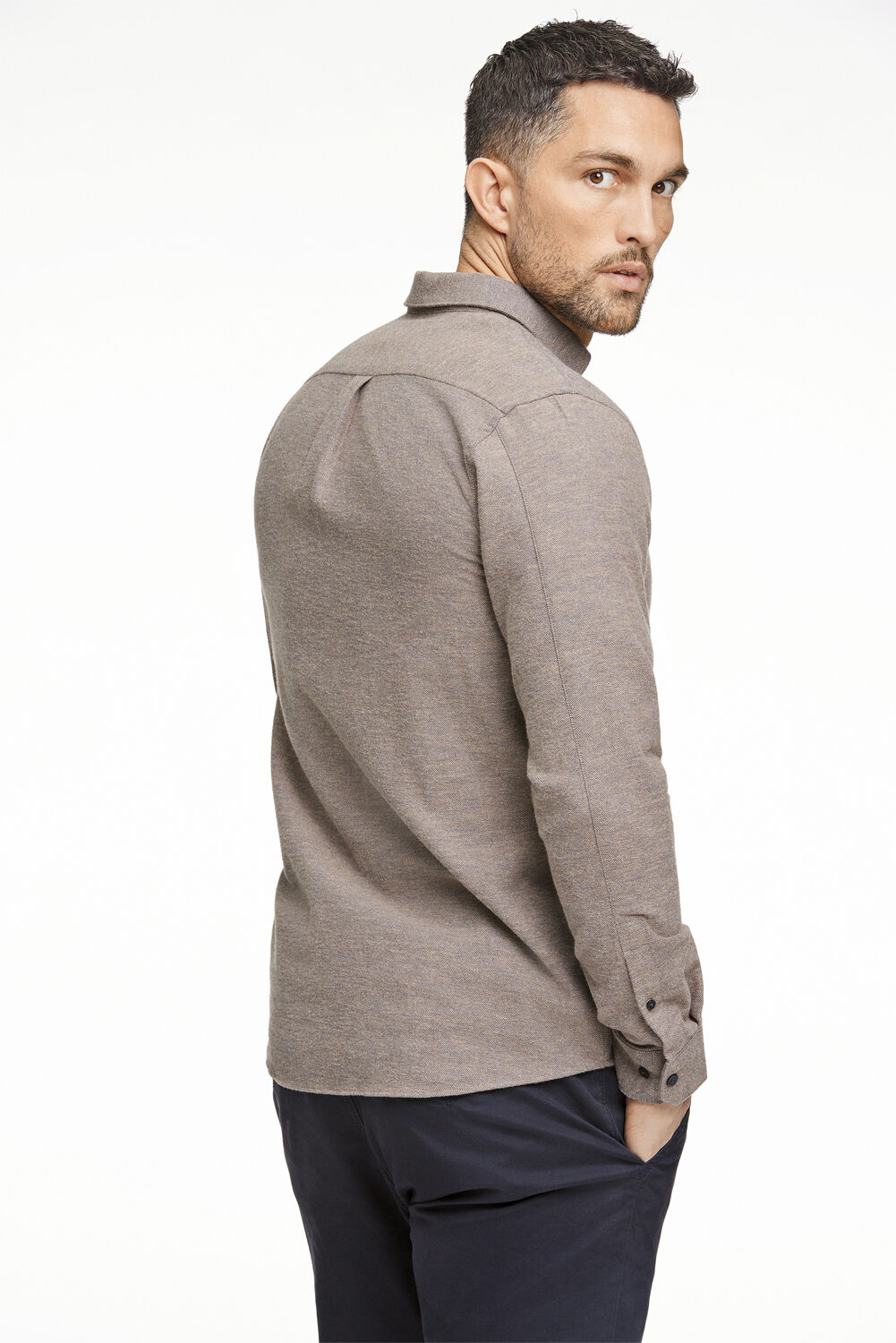 Brushed twill shirt L/S