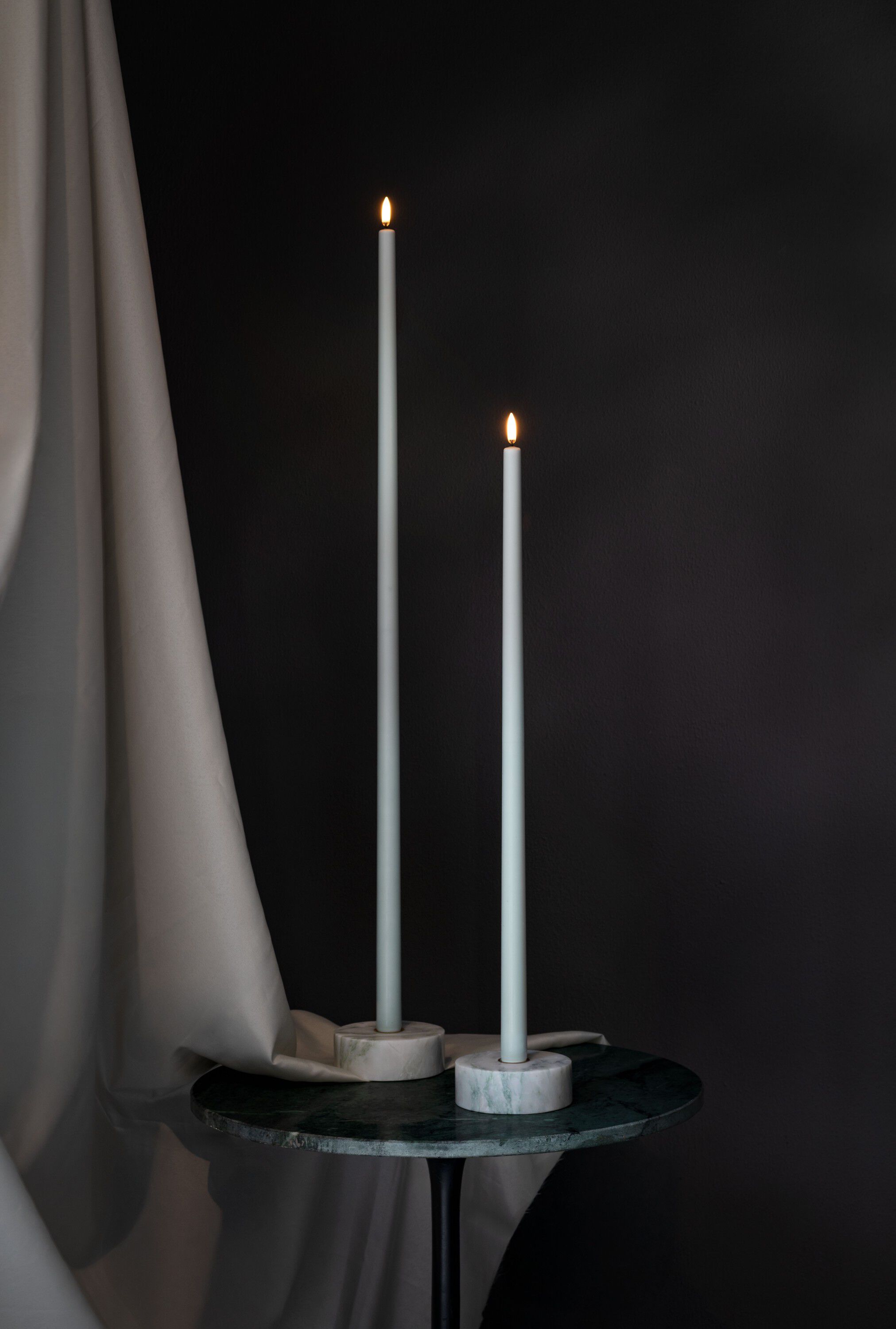 Marble base Candleholder, Light green, 3,5x10 cm