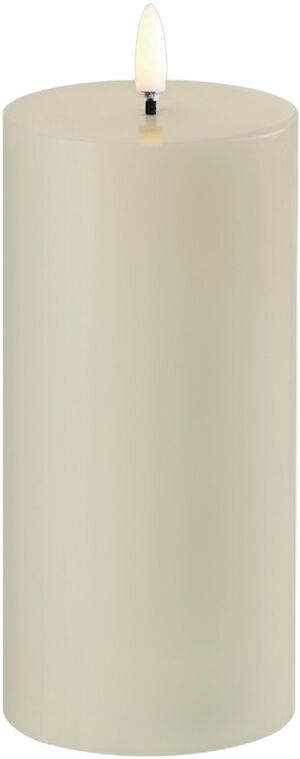 LED pillar candle, Oyster Grey, Smooth, 7,8x15 cm