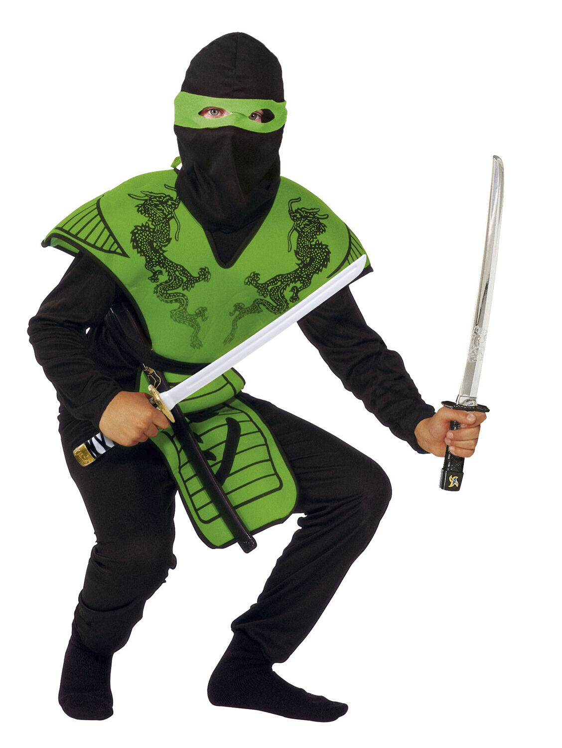 Green Ninja Stoffbrynje. hette og panneb&aring;nd