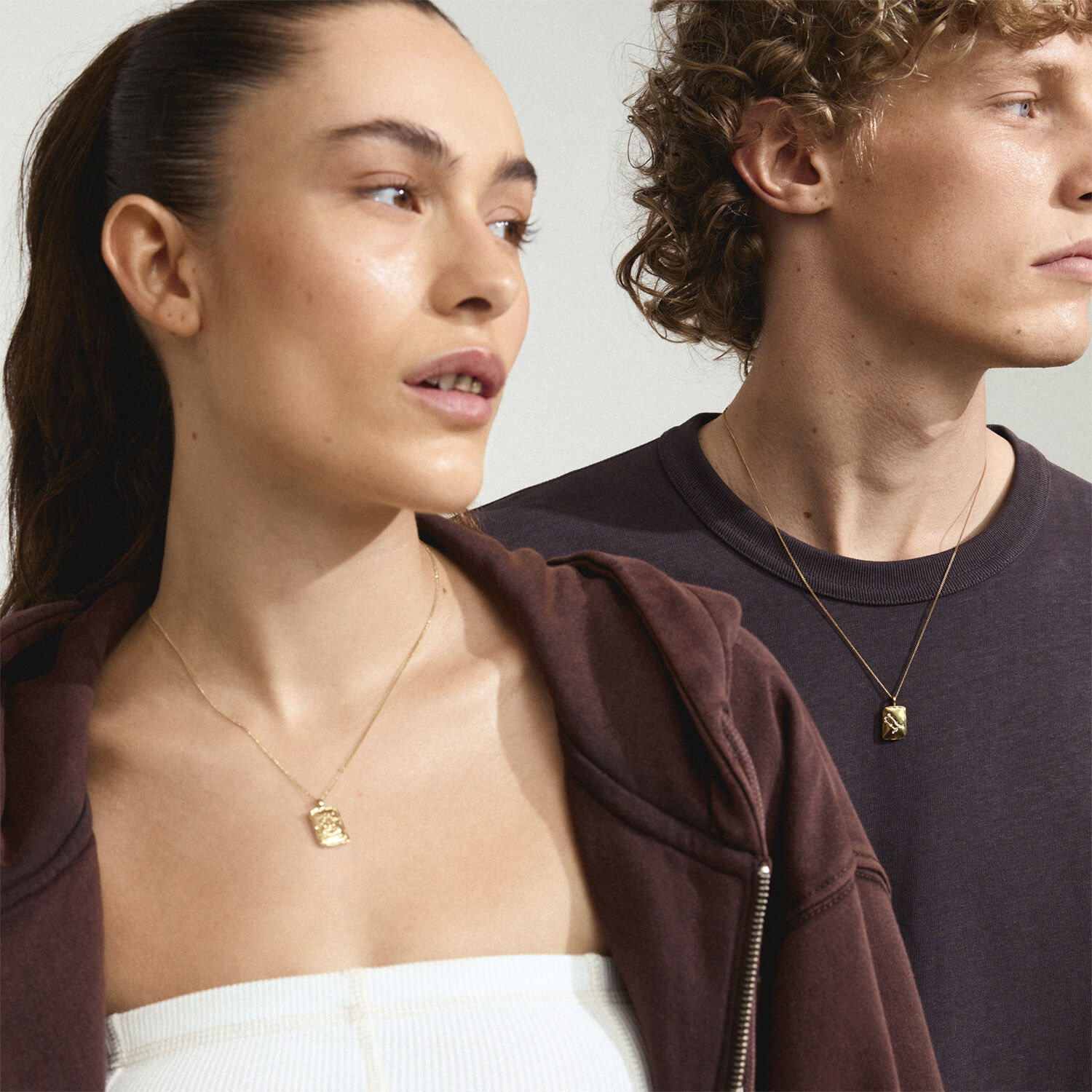 GEMINI recycled Zodiac Sign necklace, gold-plated