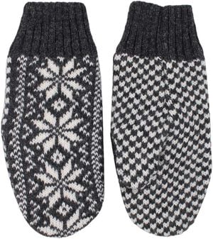 Danestay Warm Wool Mittens Dk grey/White