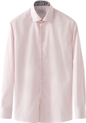 Contemporary Fit Red Solid Signature Twill Paisley Effect Shirt