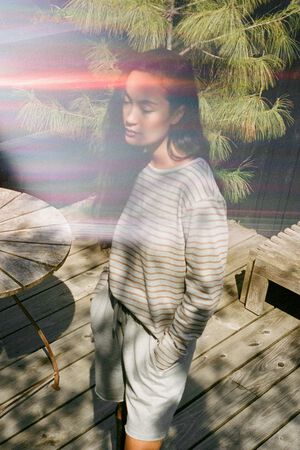 Light stretch crew neck top - Hila