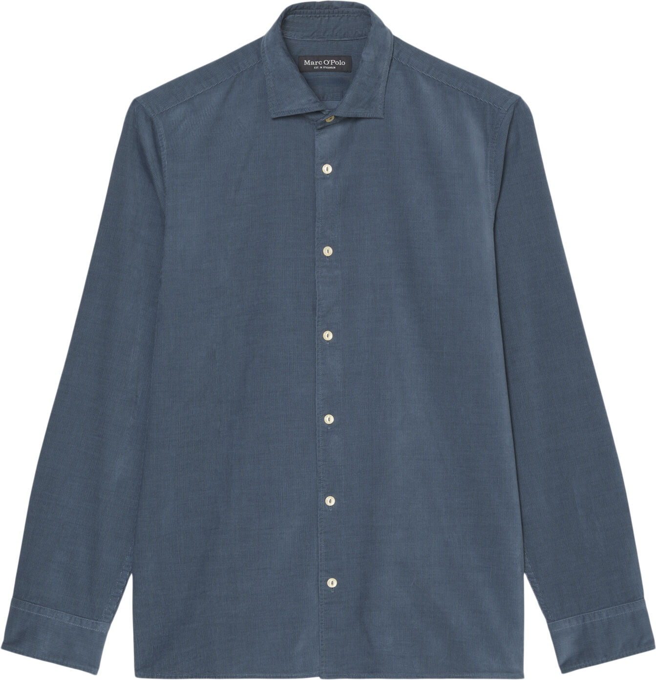 Spread collar, long sleeve, round h