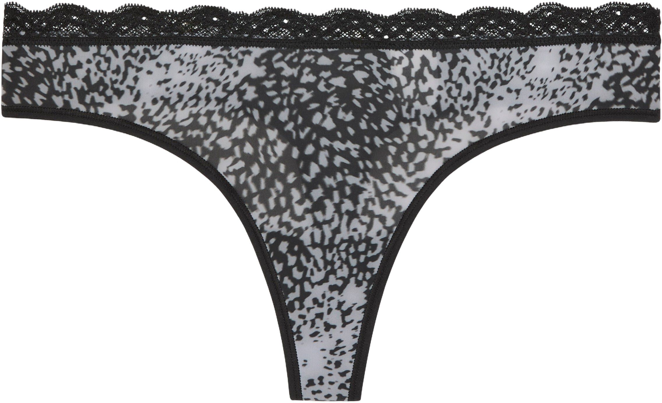 Lace Waistband Microfibre Thong